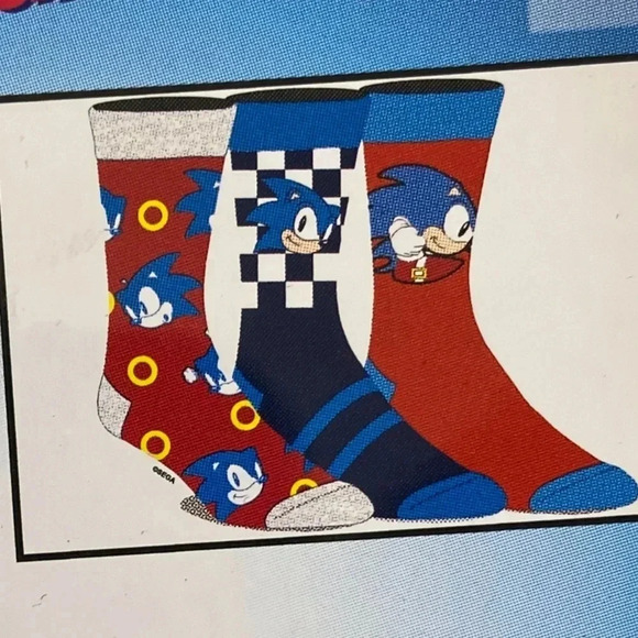 Sonic the Hedgehog - 3  Pair Men’s Crew Socks - BNIB 🦔🦊🥚 - Picture 2 of 9